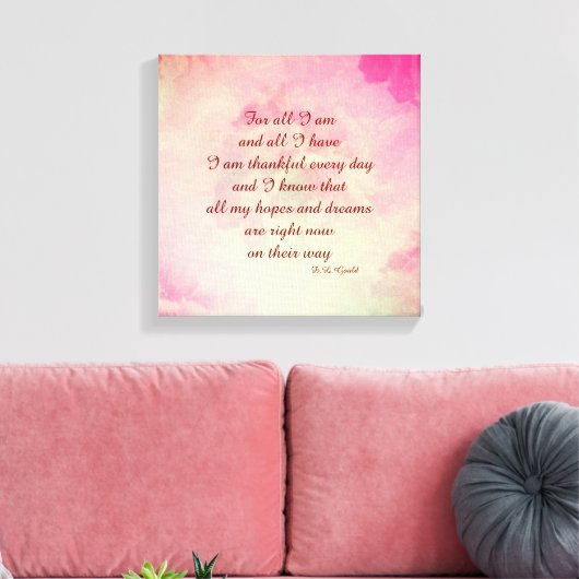 Roze Rood Inspirerend woorden canvas (Insitu (Woonkamer))