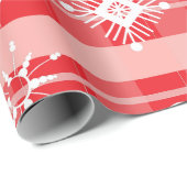 Roze Rood Kerst Plaid Sneeuwvlokken Cadeaupapier (Rol Hoek)