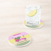 Roze Rood Kerst Trunk Waterverf Kunst Zandsteen Onderzetter (Zijkant)