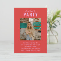 Roze Rood Krachtig Foto Verjaardagsfeest Viering