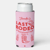 Roze Rood Laatste Rodeo Cowgirl Bachelorette Koele Seltzer Blikjeskoeler (Seltzer Voorkant)