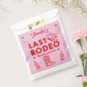 Roze Rood Laatste Rodeo Cowgirl Bachelorette Party Bedankzakje (Gezegeld)