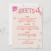 Roze Rood Laatste Rodeo vrijgezellenuitnodiging Kaart (Achterkant)