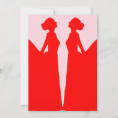 Roze & Rood Lesbisch Bruiloft Save The Date Kaart (Achterkant)