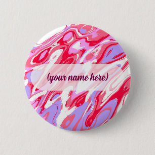 Roze Rood Marmer Textuur Vloeibare Verf Mengsel Ronde Button 5,7 Cm