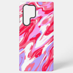 Roze Rood Marmer Textuur Vloeibare Verf Mengsel Samsung Galaxy Hoesje