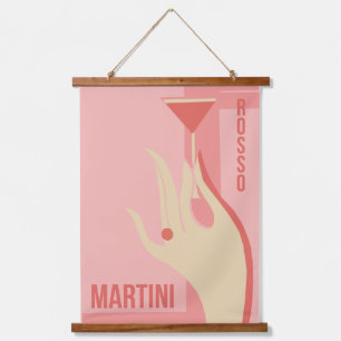  roze rood Martini Rosso poster Hangend Wandkleed