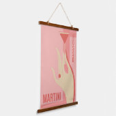  roze rood Martini Rosso poster Hangend Wandkleed (Gebogen)