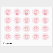 Roze Rood Meisjesachtig Kerstmis Ronde Sticker (Vel)