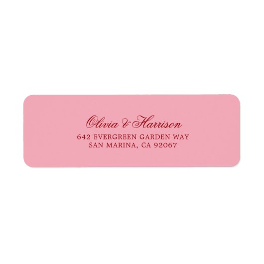 Roze Rood Minimaal Romantisch Retouradres Etiket (Voorkant)