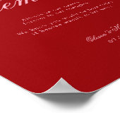 Roze Rood Minimal Romantisch Trouwherdenkingbord Poster (Hoek)