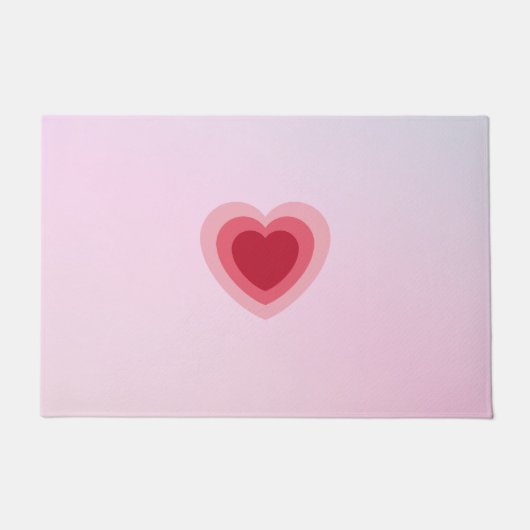 Roze Rood Minimalistisch Schattige Hart Deurmat (Voorkant)