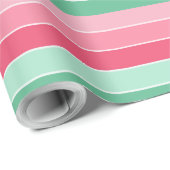 Roze Rood Mint Groen Elegant Kleurrijk Trendy Mode Cadeaupapier (Rol Hoek)