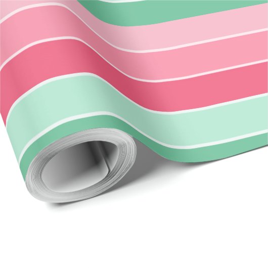 Roze Rood Mint Groen Elegant Kleurrijk Trendy Mode Cadeaupapier (Rol Hoek)