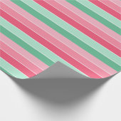 Roze Rood Mint Groen Elegant Kleurrijk Trendy Mode Cadeaupapier (Hoek)