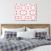 Roze Rood Modern Bloemmotief Canvas Afdruk (Insitu (Slaapkamer))