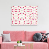 Roze Rood Modern Bloemmotief Canvas Afdruk (Insitu (Woonkamer))