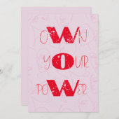 Roze Rood Modern Bold Kleurrijke Vrouwendag kaart (Voorkant / Achterkant)