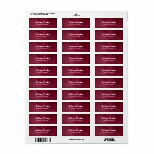 Roze Rood Modern Elegant Stijlvol Trendy Etiket (Full Sheet)