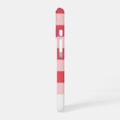 Roze Rood Modern Monogram Geruit iPhone 16 Hoesje (Linkerkant)