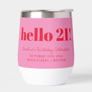 Roze Rood Moderne 21e Verjaardag Custom