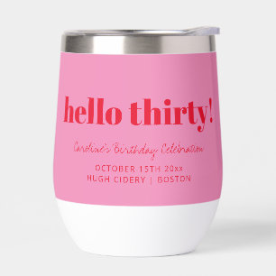 Roze Rood Moderne 30e Verjaardag Custom