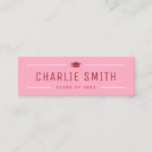 Roze Rood Moderne Typografie Afstuderen Naam Kaart Contactkaartje (Voorkant)