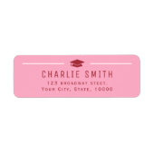 Roze Rood Moderne Typografie Afstuderen Retouradre Etiket (Voorkant)