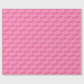 Roze Rood Naam Leeftijd Chic Verjaardags Inpakpapi Cadeaupapier (Vlak)