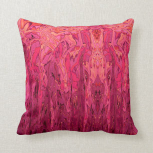 Roze Rood Oranje Abstracte Kunst Kussen