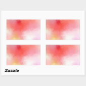 Roze Rood Oranje Geel Abstracte Kunst Lege Sjabloo Rechthoekige Sticker (Vel)