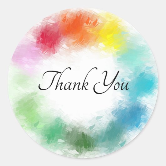 Roze rood Oranje Geel Blauw Paars Wit Ronde Sticker (Voorkant)