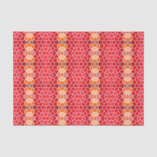Roze Rood Oranje Patroon Tissuepapier (Voorkant)