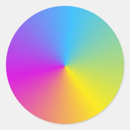 Roze Rood Paars Geel Oranje Blauw Groen Aangepast Ronde Sticker (Voorkant)