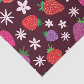 Roze Rood Paarse Aardbei bloemmotief Tissuepapier (Detail)