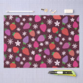 Roze Rood Paarse Aardbei bloemmotief Tissuepapier (Craft)