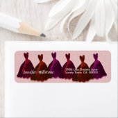 ROZE ROOD PAARSE trouwlabel met jurken Etiket (Insitu)