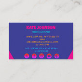 Roze Rood Professioneel Modern Monogram Visitekaartje (Achterkant)