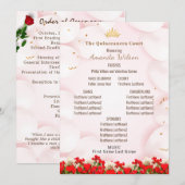 Roze Rood Quinceanera Viering Bewerkbaar Programma (Voorkant / Achterkant)