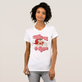 Roze Rood Retro Groovy Santa Stay Vrolijk en helde T-shirt (Voorkant volledig)