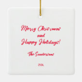 Roze Rood Retro Kerst Ornament (Achterkant)