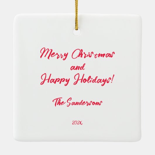 Roze Rood Retro Kerst Ornament (Achterkant)