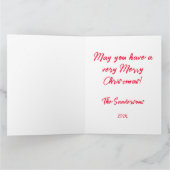 Roze Rood Retro Kerst Ornamenten Kaart (Binnen)