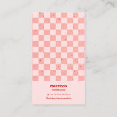 Roze Rood Retro Oorbel Display Kaart Visitekaartje (Achterkant)