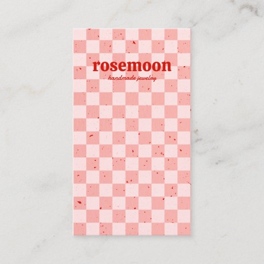 Roze Rood Retro Oorbel Display Kaart Visitekaartje (Voorkant)