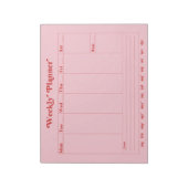 Roze, rood, retro stijl weekplanner Notitieblok (Linkerzijde)