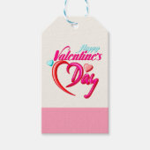 Roze Rood Roze Hart Valentijnsdag Gift Labels Cadeaulabel (Voorkant)