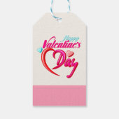 Roze Rood Roze Hart Valentijnsdag Gift Labels Cadeaulabel (Achterkant)