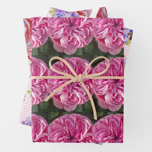 Roze Rood Roze Rozen bloem Waterverf Schilderen Ku Inpakpapier Vel (In situ)