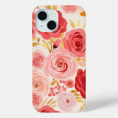 Roze Rood Rozen Bloemen Waterverf Case-Mate iPhone Case (Achterkant)